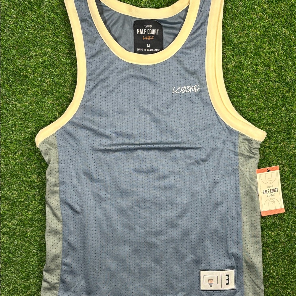 Legend Half Court Blue and Green Men's Tank Top
